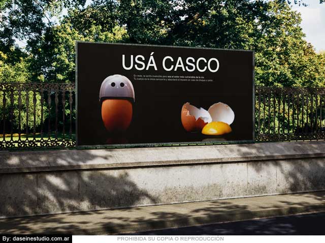 Diseño de Cartel callejero - Diseño de campana concientización Usá Casco.