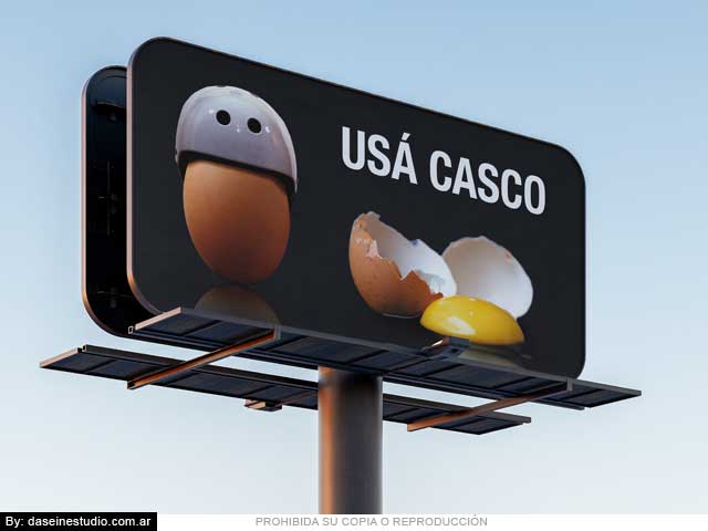 Diseño de Cartel para ruta o autopista - Diseño de campana concientización Usá Casco