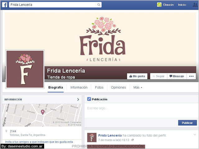 Diseño de portada para Facebook Frida Lenceria | Dasein Estudio