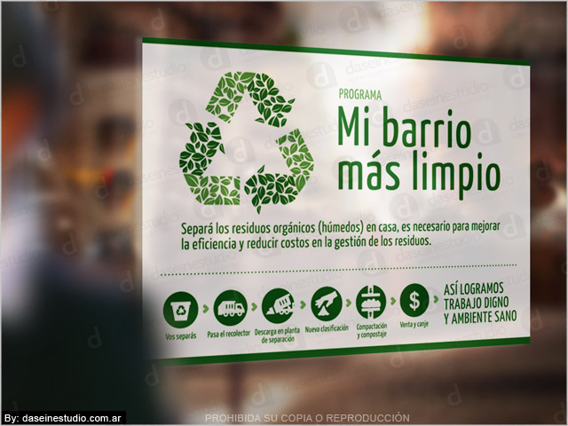 Diseño de afiches vía pública - Campaña separación de residuos