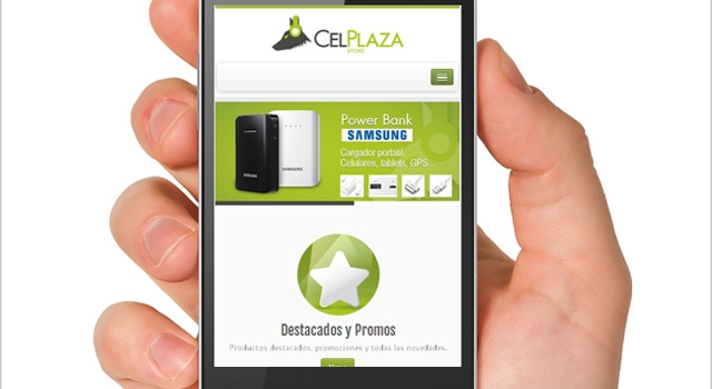 Diseño web responsive CelPlaza Store Rosario - Vista en SmartPhone