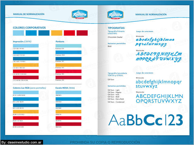 Diseño de Logotipo La Rutilla Productos Lácteos - Santiago del Estero - Manual de Aplicación