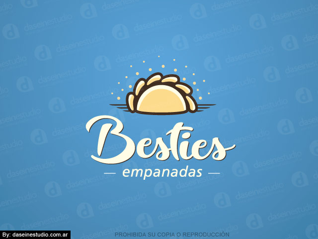 Diseño de logotipo Casa Empanadas en Atlanta Georgia - Fondo Celeste - Normalización de logotipo