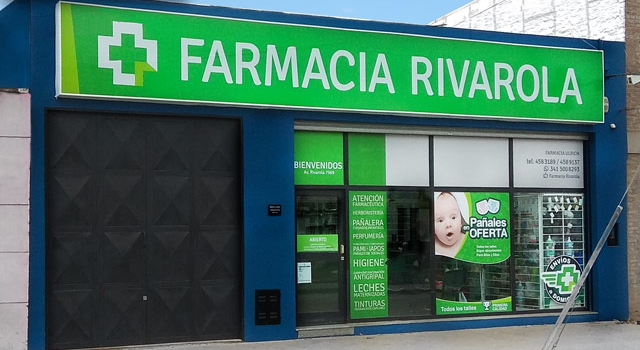 Diseño de vidriera para Farmacia Rosario