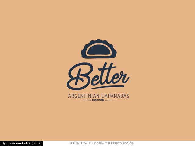 Logotipo Better Empanadas Argentinas en Oslo, Noruega (secundario) Diseño de Logotipo Fastfood de empanadas - Versión secundaria con fondo claro